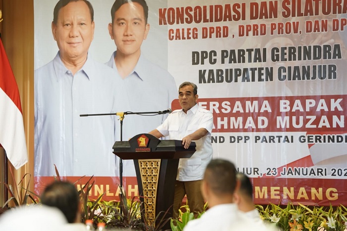 Sekjen Partai Gerindra Ahmad Muzani menghadiri konsolidasi DPC Gerindra Kabupaten Cianjur. (Dok. Media Partai Gerindra)