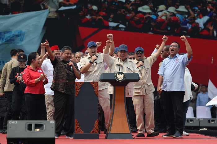 Presiden Prabowo Subianto dalam peringatan Hari Buruh Internasional atau May Day 2025 yang digelar di Lapangan Monas, Jakarta Pusat. (Dok. TIm Media Prabowo)

